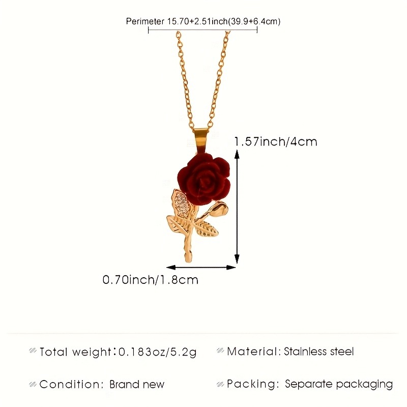 Sophisticated Ladies' Necklace Featuring a Rose Pendant
